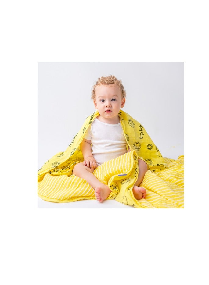 Milk&Moo Buzzy Bee Baby Swaddle Blanket, Oeko Tex Certified 100%Cotton, Muslin Swaddle Blankets, Ultra Soft, Breathable, Lightweight, Set of 2 Muslin Blanket for Boys and Girls - Image 2