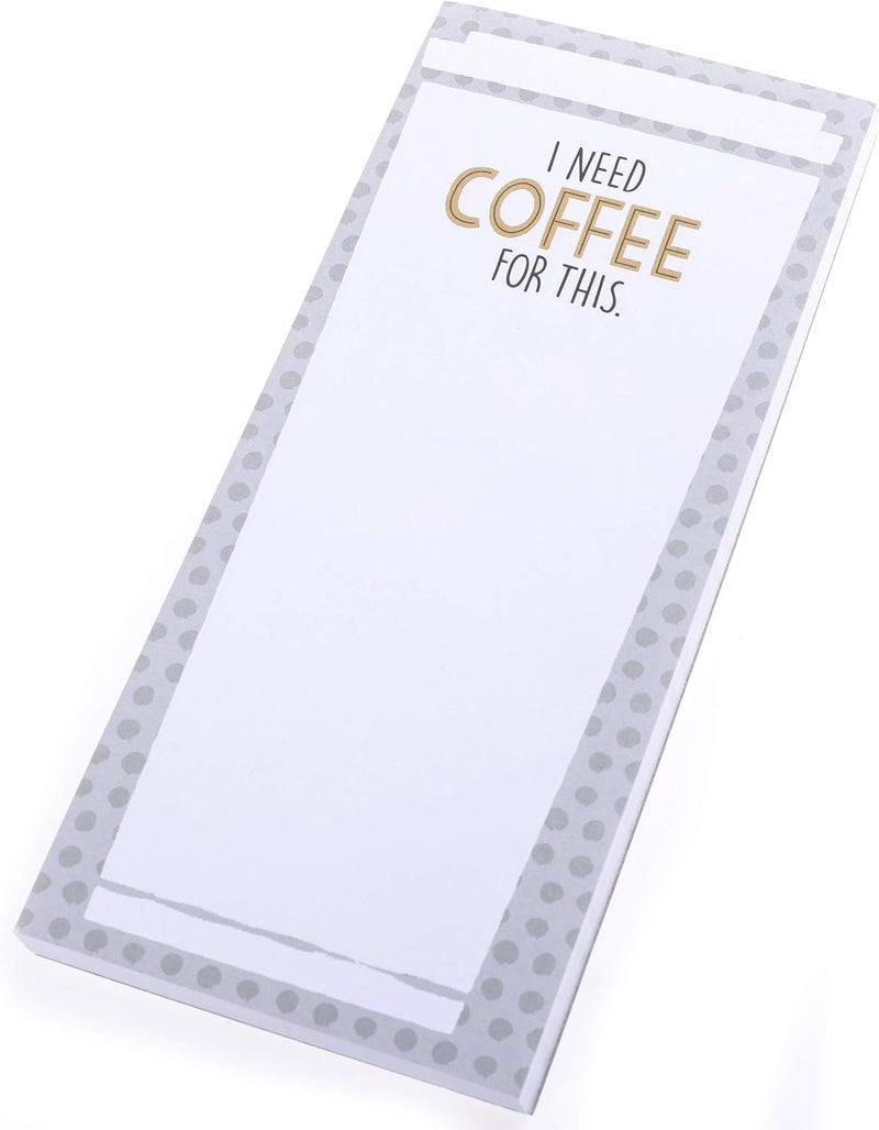 Graphique Magnetic Notepad - I Need Coffee For This Grocery and Shopping List - Fun Decorative To-Do List - Perfect House Warming Gifts - 100 Tear off Sheets (4" x 9.25" x .5") - Image 1