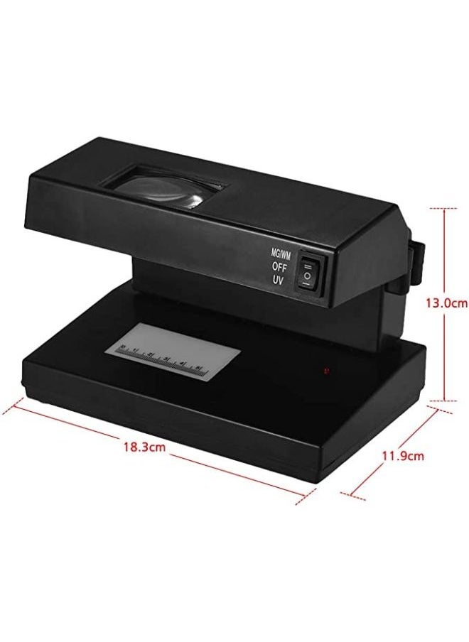 Generic - Portable Desktop Counterfeit Bill Detector Cash Currency Banknotes Notes Checker Machine Support Ultraviolet UV and Watermark Detection with Magnifier Forged Money Tester - Image 1
