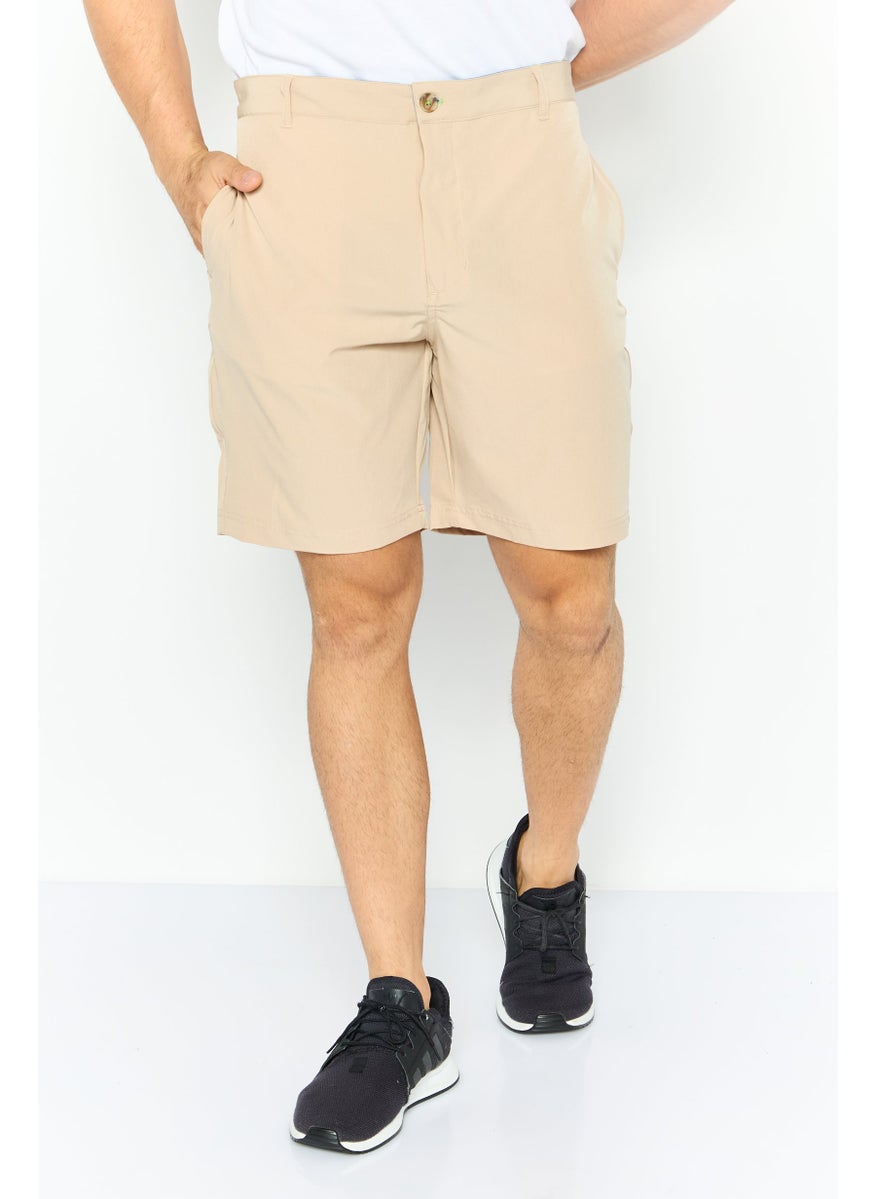 Tailorbyrd Men Sportswear Fit Outdoor Shorts, Khaki  - Image 1