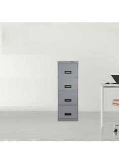 Laxmi KAPAT Laxmi KAPAT 4 Drawer Metal File Storage Cabinet with Central Locking System Can Store Upto 52 to 112 Files 3 Year Warranty Powder Coated 54 X 185 X 27 Inch Grey  - Image 2