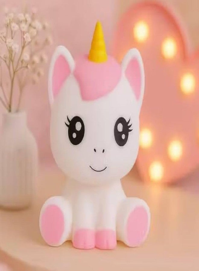 clean mitra 1 pcs Unicorn Night Lamp for Kids LED Bedside Light Cute Unicorn Night Light for Baby Room Bedroom Decor Touch Control Soft Silicone Lamp - Image 3