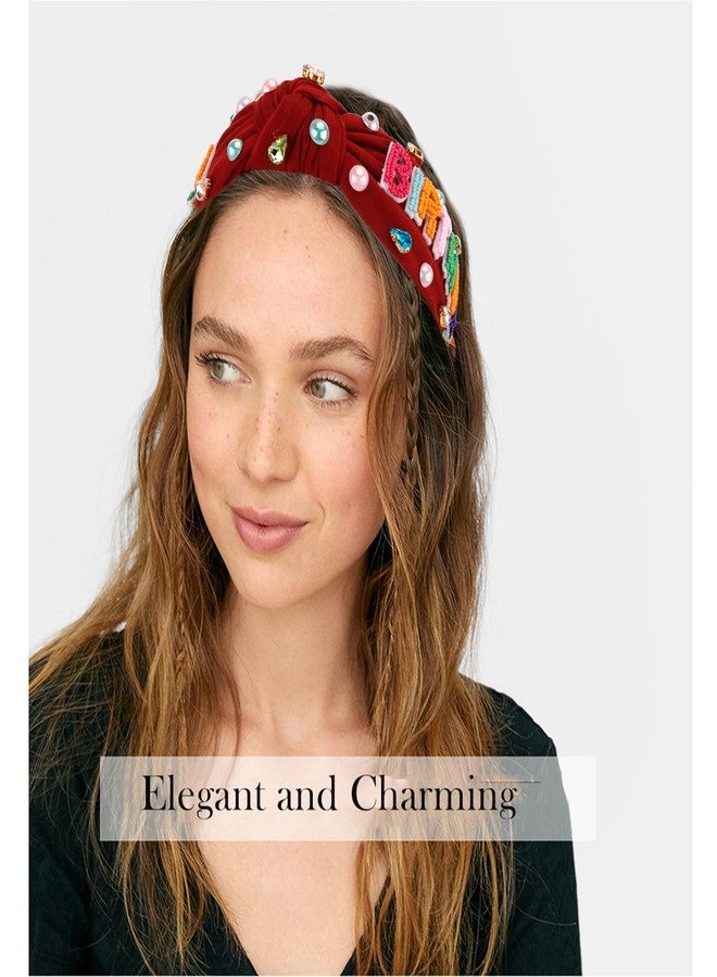 AOPRIE It's My Birthday Headbands & Sash - Red, Classic Rhinestone Metal, Women & Girls, 1 Pack - Image 4
