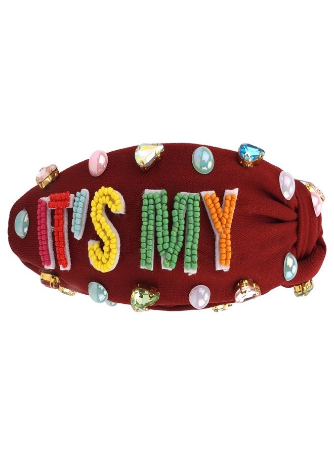 AOPRIE It's My Birthday Headbands & Sash - Red, Classic Rhinestone Metal, Women & Girls, 1 Pack - Image 2