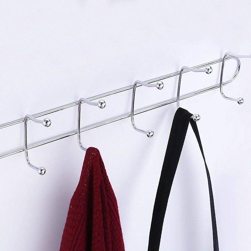 STORIA Stainless Steel 5Pin Bathroom Cloth Hanger Door Wall Robe Hooks Rail Cloth Hooks Hanger Door Wall Bedroom Bathroom Robe for Hanging Keys, Clothes, Towel - Image 1