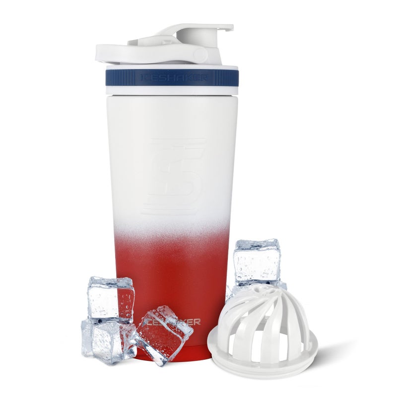 Ice Shaker Insulated Stainless Steel Shaker Bottle  26oz Usa  Cold for 30 Hours  Insulated Cup with Twiston Agitator  OdorFree Bottle for Protein Shakes Water Smoothies Cocktails