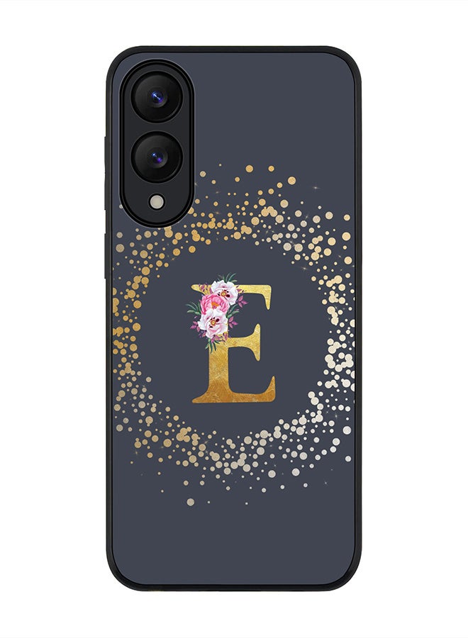 Stylizedd For Samsung Galaxy S25 Edge Case,Slim fit Camera Protection, Shockproof Thin Phone cover  - Custom Monogram Floral - E  (Grey )