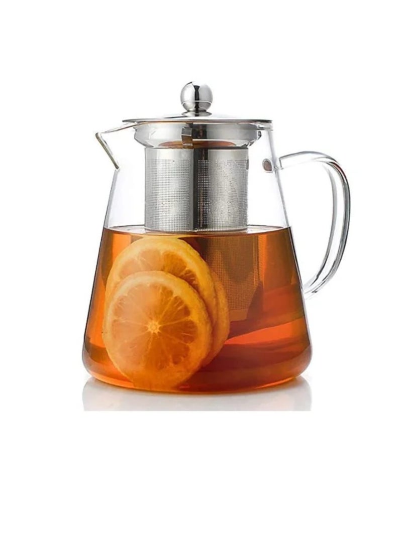 Handmade transparent glass teapot, 1.5L - Image 3