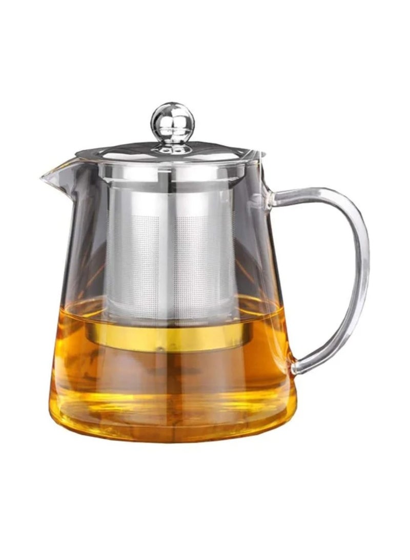 Handmade transparent glass teapot, 1.5L - Image 1