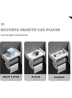 MIXDE Xspring Toilet Paper Holder, Self Adhesive Toilet Roll Holder, Toilet Paper Holder with Shelf, Wall Mount Toilet Paper Roll Holder, Toilet Tissue Holder for Bathroom, Kitchen, Washroom (White)  - Image 3