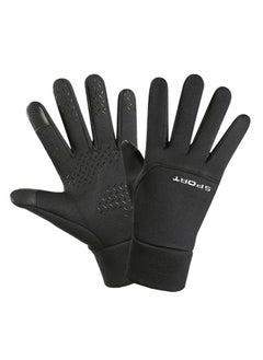 Generic Mens Winter Fleece-Lined Touchscreen Gloves with Anti-Slip GripUnilateral-Black Full Finger Unilateral-Black Full Finger 