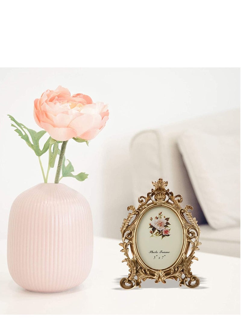 Picture Frames, European Style Vintage Picture Frames, Oval Antique Photo Frame for Living Room Decor Wall Gallery or Tabletop Photo Display(7 Inches) - Image 2