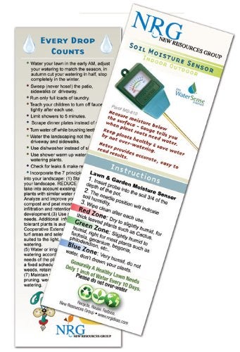 New Resources Group Indoor/Outdoor Moisture Sensor Meter with Full Color Instruction Card, Soil Water Monitor, Plant Care, Garden,Lawn - Image 3