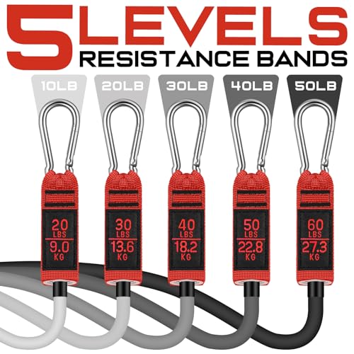 WALITO Resistance Bands Set - Exercise Bands with Handles, Door Anchor, Legs Ankle Straps, for Heavy Resistance Training, Physical Therapy, Muscle Training, Yoga, Home Workouts, Gym (Red 150Lbs) - Image 2