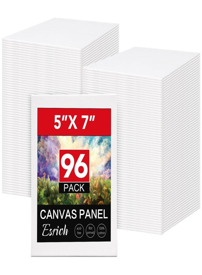 ESRICH Small Canvases for Painting 5x7IN, 96 Pack Small Canvas Boards Painting Canvas Primed Acid-Free Blank Canvas Panels for Oil Paint, Watercolor, Acrylic Paint, Gouache &Tempera. - Image 1