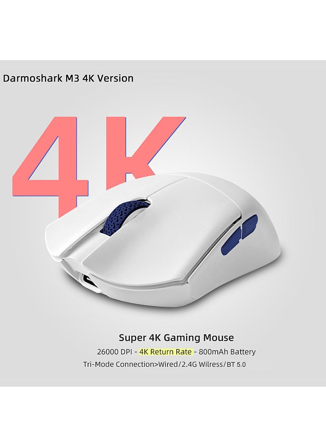 Darmoshark - M3 4K Wireless BT5.0 Wired Tri-Mode Rechargeable Gaming Mouse 26000DPI TTC PAM3395 Optical E-sports Mice Custom Drivers For Computer Laptop PC - Image 1