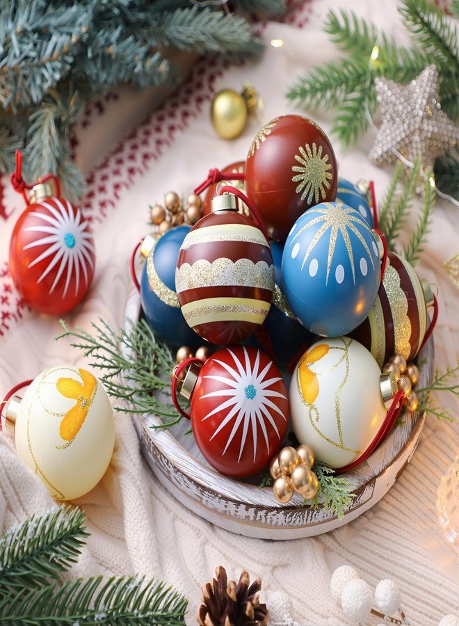 Leinuosen 12 Pcs Retro Mid Century Modern Christmas Ornaments, Vintage Neutral Christmas Ornament Retro Shatterproof Hanging Ball Decorations, Vintage Mid Century Holiday Decor - Image 4