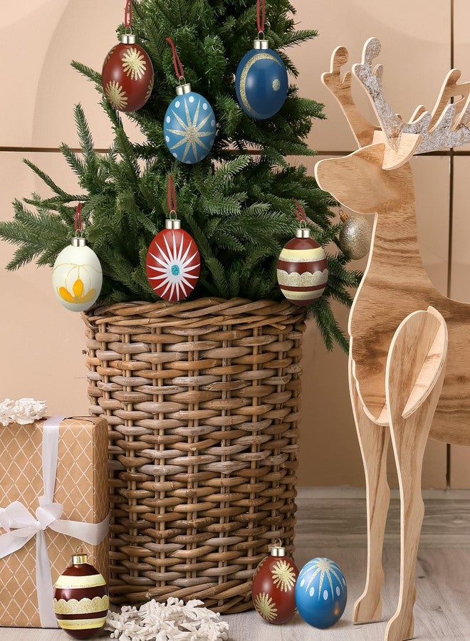 Leinuosen 12 Pcs Retro Mid Century Modern Christmas Ornaments, Vintage Neutral Christmas Ornament Retro Shatterproof Hanging Ball Decorations, Vintage Mid Century Holiday Decor - Image 5