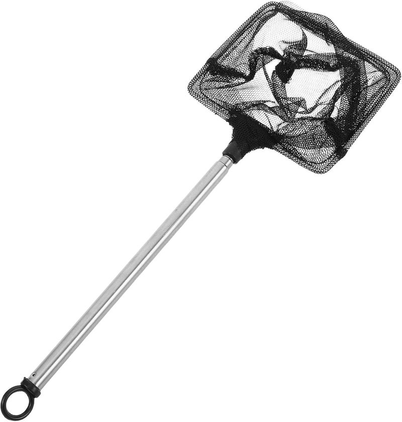 Retractable Fishing Net and Telescopic Aquarium Skimmer Net with Stainless Steel Handle, 3D Shrimp Catcher for Fish Tank and Pond Cleaning, - Image 1