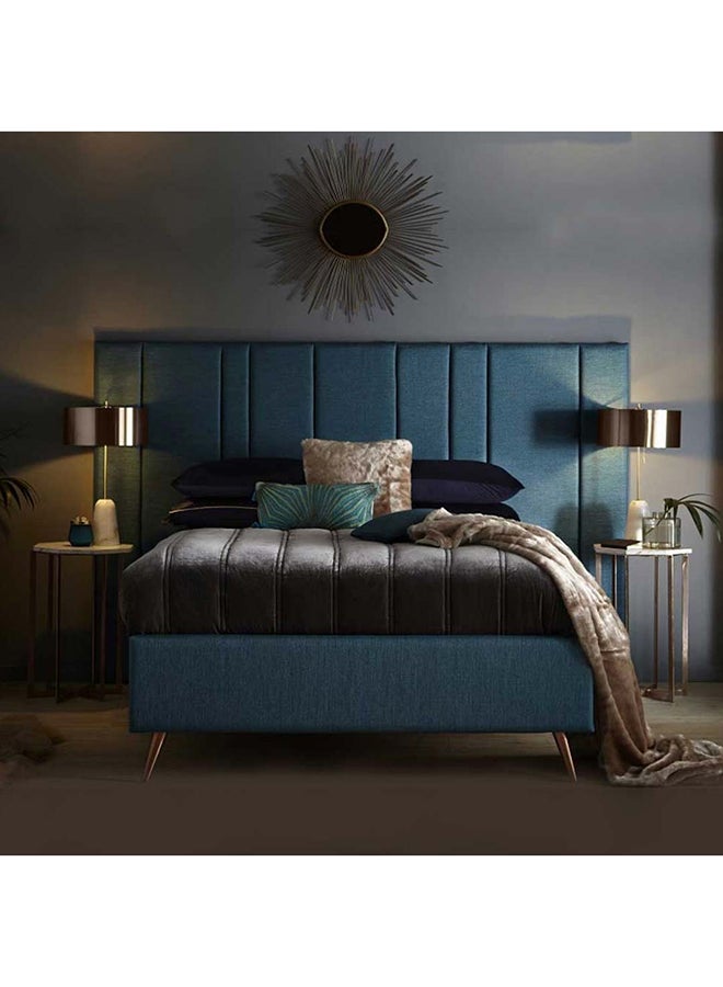 A to Z Furniture Channel Tufted Wall panel Bed 100x200cm Single size Bed in Teal Color