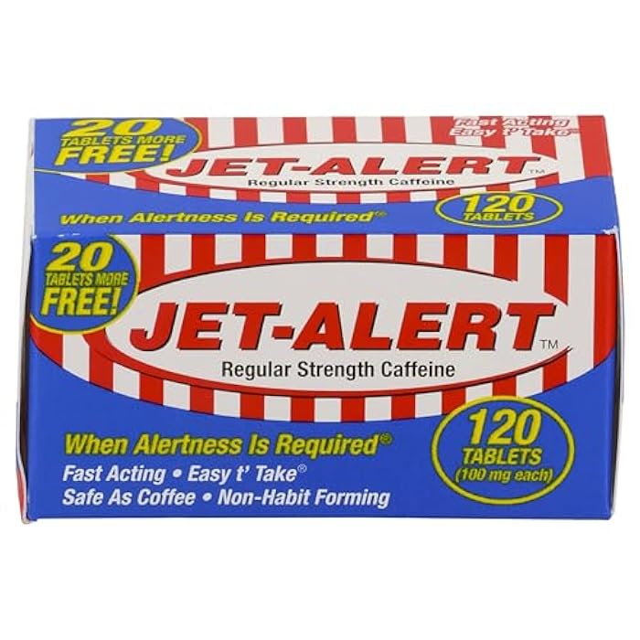 Jet-Alert Regular Strength Caffeine 100 mg Tablets, Value Size, 120 Count (Pack of 3) - Image 1