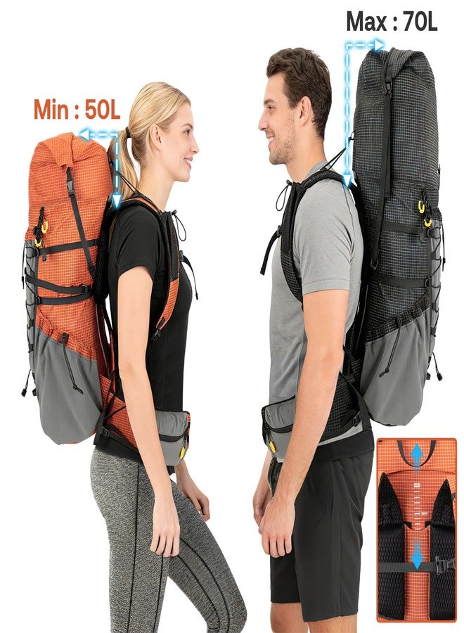Night Cat Internal-frame Hiking Backpcack: 50L / 60L / 70L Roll Top Lightweight Travel Backpack with Rain Cover for Men Women Hiking Camping Backpacking Black - Image 2