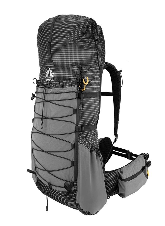 Night Cat Internal-frame Hiking Backpcack: 50L / 60L / 70L Roll Top Lightweight Travel Backpack with Rain Cover for Men Women Hiking Camping Backpacking Black - Image 1