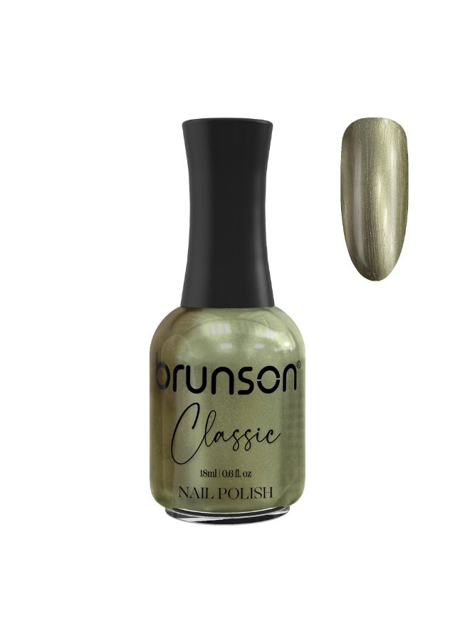 Brunson Classic Nail Polish 18ml Fast Dry Nail Lacquer Nail Harderner Normal Polish Glossy Gel Effect Quick Air Dry Long-Lasting Natural Nail Enamel Salon Quality Manicure Pedicure Regular Polish - Image 1