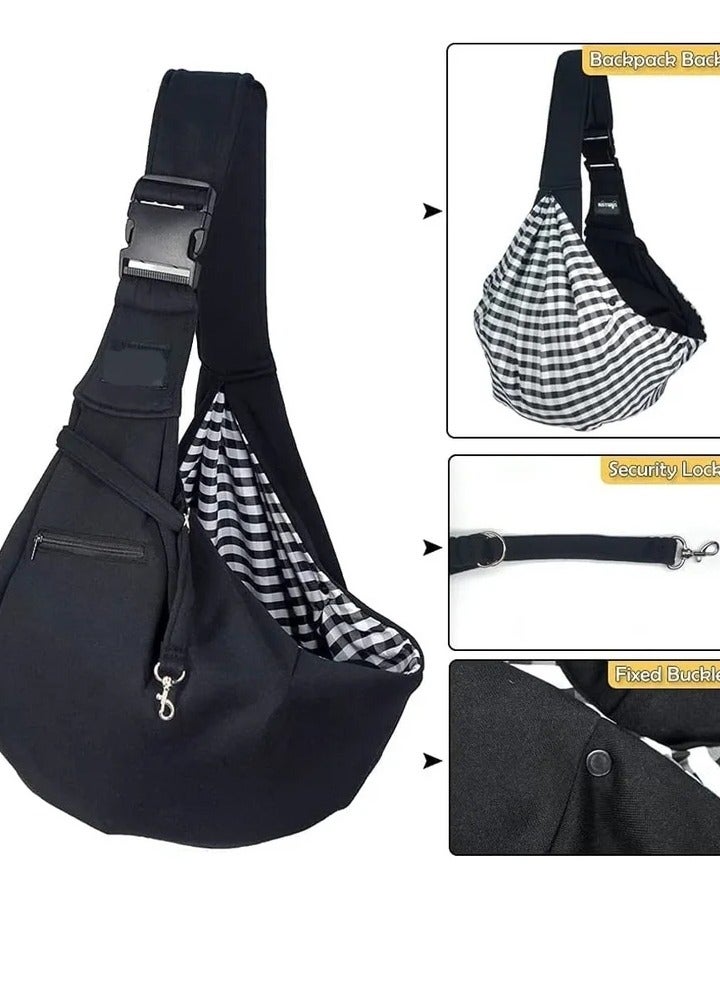 Hands Free Pet Sling Carrier for Small Dogs and Cats Adjustable Shoulder Strap Secure Clasp Soft and Breathable Material Perfect for Travel and Outdoor Activities - Image 2