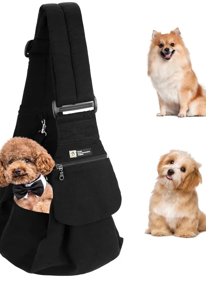 Hands Free Pet Sling Carrier for Small Dogs and Cats Adjustable Shoulder Strap Secure Clasp Soft and Breathable Material Perfect for Travel and Outdoor Activities - Image 1