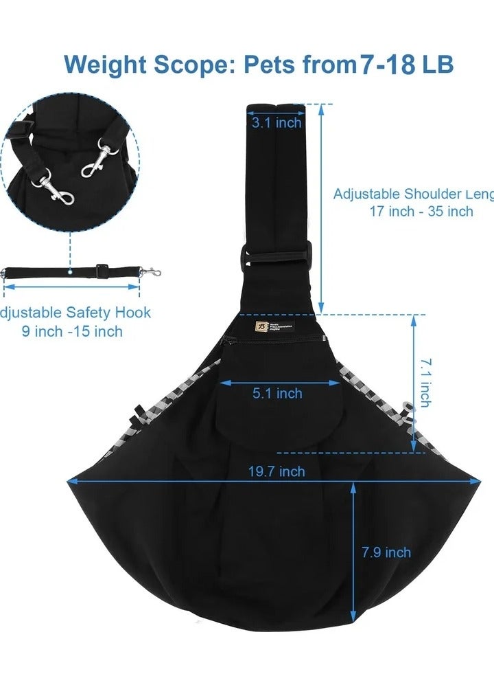 Hands Free Pet Sling Carrier for Small Dogs and Cats Adjustable Shoulder Strap Secure Clasp Soft and Breathable Material Perfect for Travel and Outdoor Activities - Image 3
