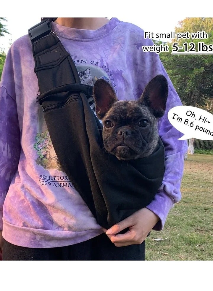 Hands Free Pet Sling Carrier for Small Dogs and Cats Adjustable Shoulder Strap Secure Clasp Soft and Breathable Material Perfect for Travel and Outdoor Activities - Image 5