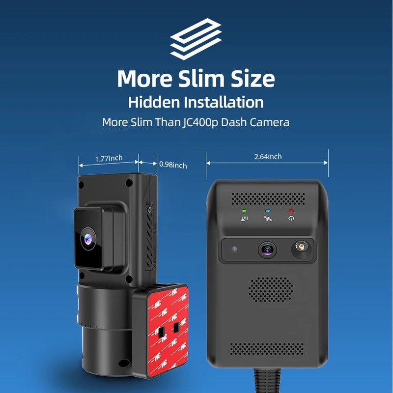 جيمي ملحقات كاميرا Jimi JC181 Mini 4G Car Camera With Live Stream Dual Cameras GPS Tracking Wifi Hotspot Multiple Alarms DVR Dash Cam APP Web - Image 5