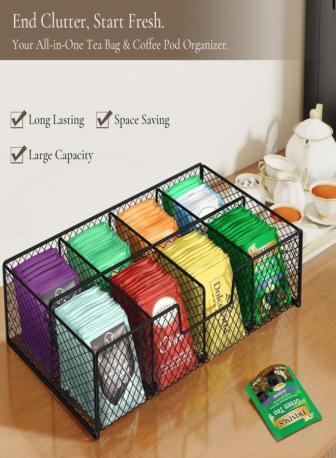 BCOZLUX Tea Bag Organizer, Wooden Tea Organizers and Storage Box with Drawer, Teabag Holder and Display Caddy for Countertop, Tea Station Chest Organizer (Rustic Brown) - Image 4