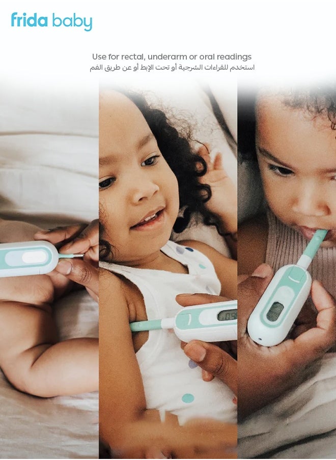 fridababy 3-in-1 True Temp Thermometer - Quick & Accurate Digital Baby Thermometer for Rectal, Oral & Armpit Use - LED Light, Flexible Tip, Water-Resistant  - Image 5