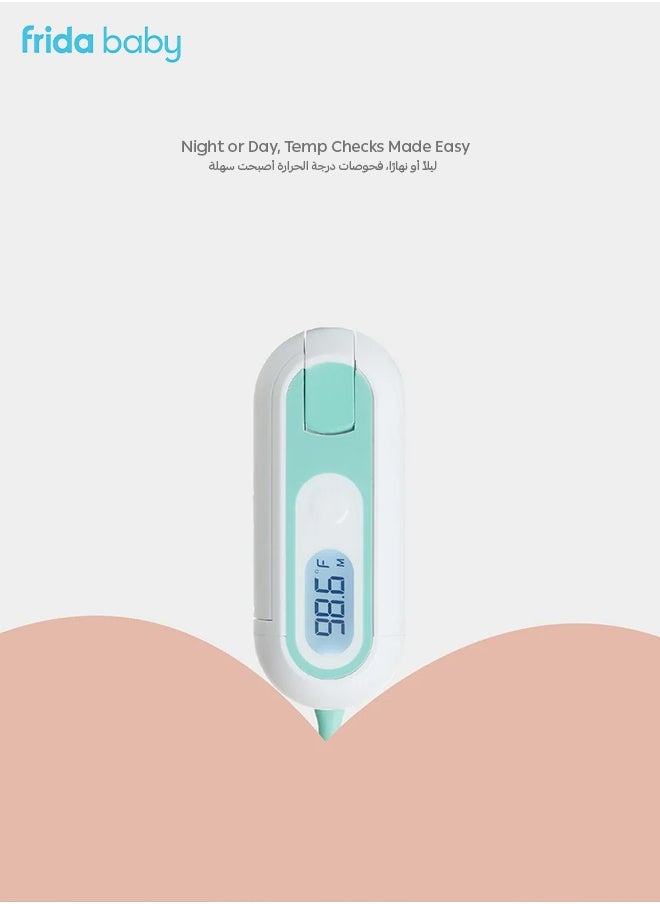 fridababy 3-in-1 True Temp Thermometer - Quick & Accurate Digital Baby Thermometer for Rectal, Oral & Armpit Use - LED Light, Flexible Tip, Water-Resistant  - Image 3