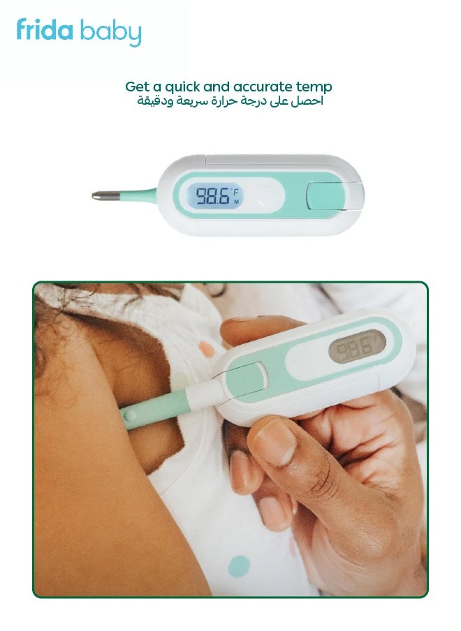 3-in-1 True Temp Thermometer - Quick & Accurate Digital Baby Thermometer for Rectal, Oral & Armpit Use - LED Light, Flexible Tip, Water-Resistant
