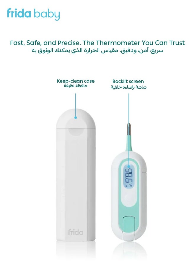 3-in-1 True Temp Thermometer - Quick & Accurate Digital Baby Thermometer for Rectal, Oral & Armpit Use - LED Light, Flexible Tip, Water-Resistant