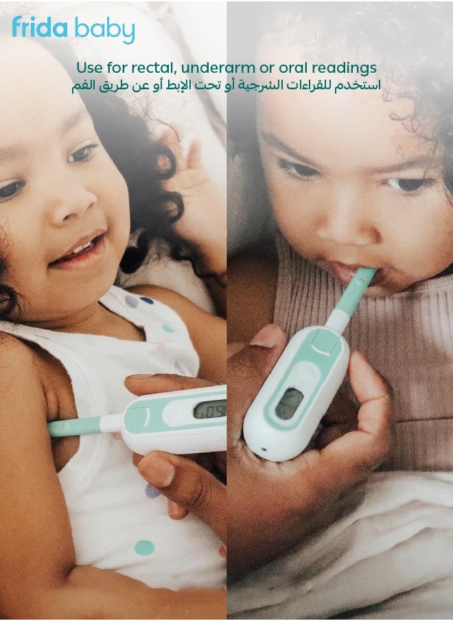 3-in-1 True Temp Thermometer - Quick & Accurate Digital Baby Thermometer for Rectal, Oral & Armpit Use - LED Light, Flexible Tip, Water-Resistant