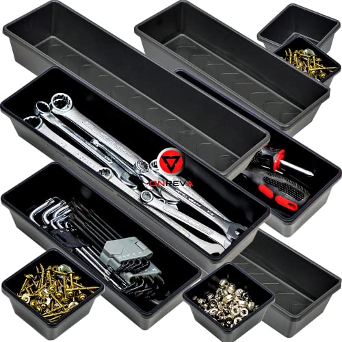 ONREVA Tool Box Organizer Tray Divider Set, Extra Large Toolbox Trays, Tool Box Organizers and Storage Kit, Rolling Tool Chest Drawer Bins, Hardware Screwdrivers Pliers Organization, 6pcs - Image 1