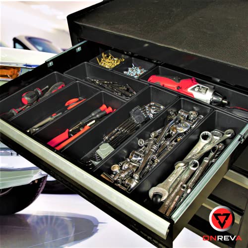 ONREVA Tool Box Organizer Tray Divider Set, Extra Large Toolbox Trays, Tool Box Organizers and Storage Kit, Rolling Tool Chest Drawer Bins, Hardware Screwdrivers Pliers Organization, 6pcs - Image 4
