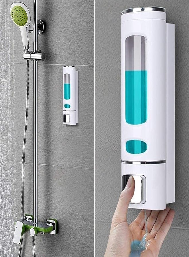 TRENDERA Wall Mounted Soap Dispenser for Bathroom & Kitchen - 400ml Manual Liquid Hand Wash Dispenser - Leakproof & Rustproof Shower Pump - Single Chamber Soap Holder for Sink, Office & Hote (White) - Image 5