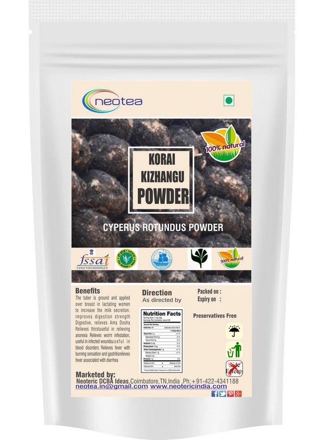 Neotea Korai Kilangu Powder | Cyperus Rotundus | Nagarmotha Nut Grass Root | Ayurvedic Herbal Rhizome | Boosts Immunity, Digestive Support, Skin Health, Hair Tone, Anti-Ulcer | Nutgrass Java Mustak 50 GM (Pack Of 10) - Image 1