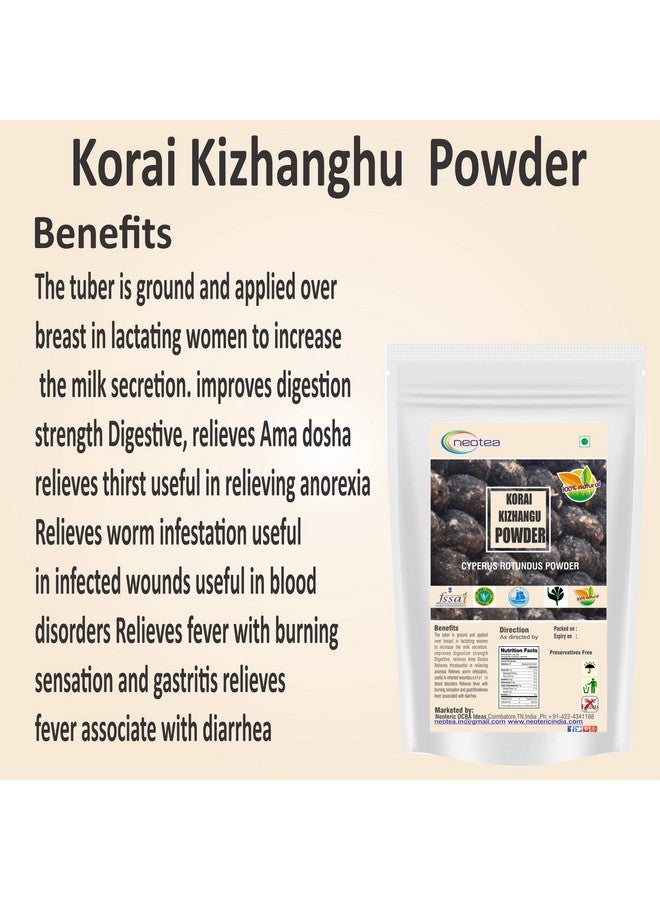Neotea Korai Kilangu Powder | Cyperus Rotundus | Nagarmotha Nut Grass Root | Ayurvedic Herbal Rhizome | Boosts Immunity, Digestive Support, Skin Health, Hair Tone, Anti-Ulcer | Nutgrass Java Mustak 50 GM (Pack Of 10) - Image 3