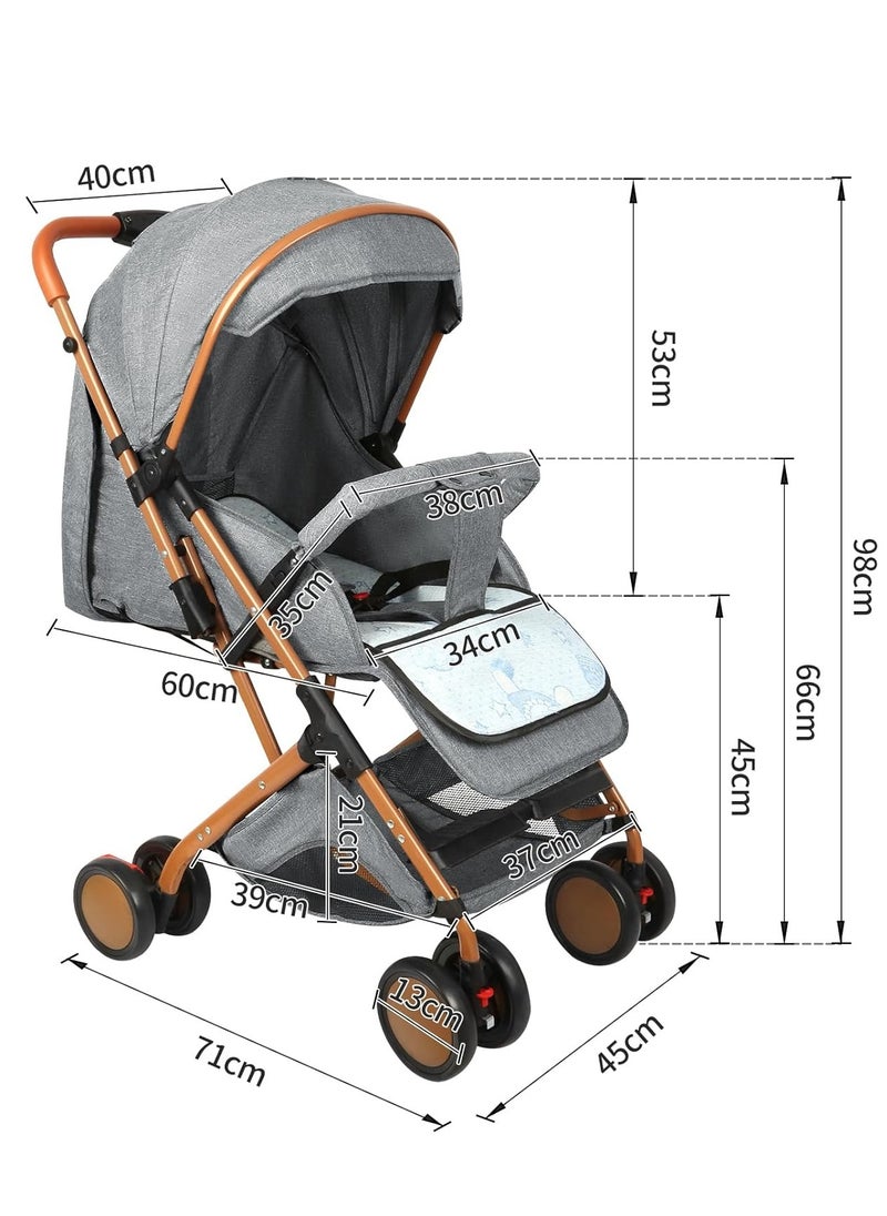 Everything For Kids Lightweight Travel Baby Stroller Compact Easy One-Hand Folding And Multi-Position Adjustable For Newborn with 5-Point Safety Harness  - Image 5