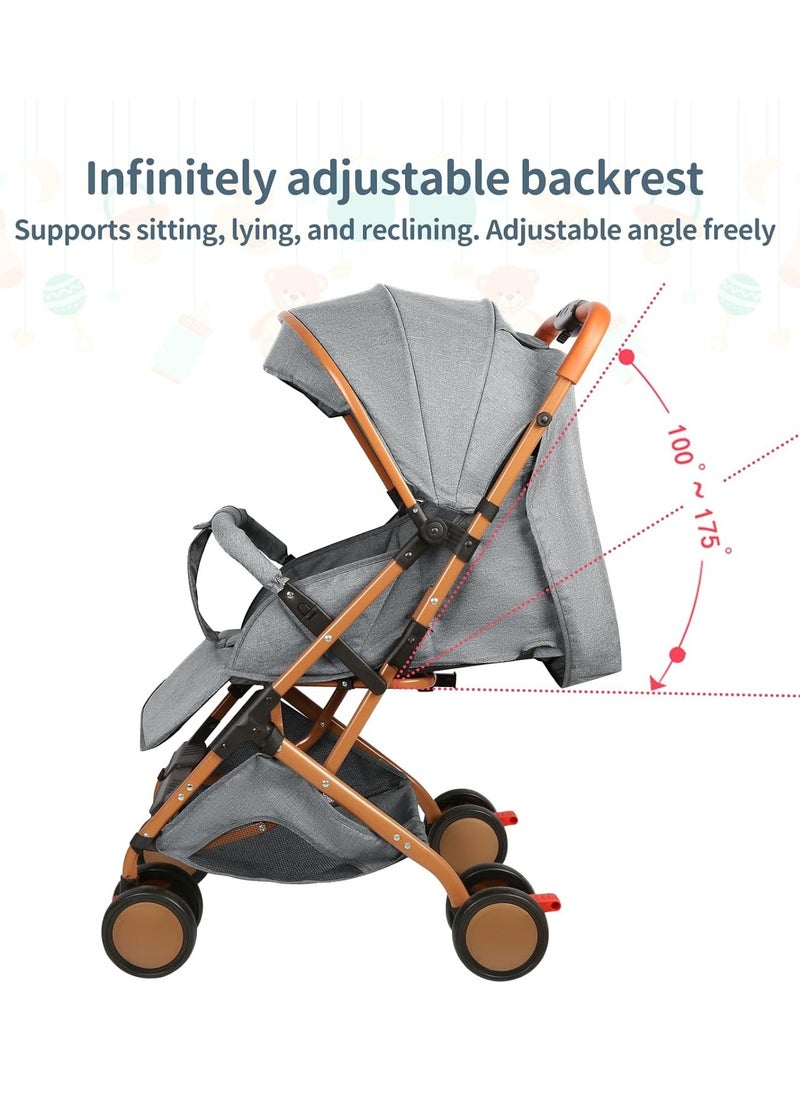 Everything For Kids Lightweight Travel Baby Stroller Compact Easy One-Hand Folding And Multi-Position Adjustable For Newborn with 5-Point Safety Harness  - Image 2