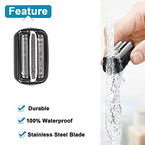 Ketofa 𝟮𝟬𝟮𝟯 𝙐𝙥𝙜𝙧𝙖𝙙𝙚𝙙 32B Shaver Foil Replacement and Cutter for Compatible with Braun Series 3, Shaver Razor Blade Cassette Head Compatible with Braun 320 330 340 350CC 370cc-4 390cc-4 Models - Image 4