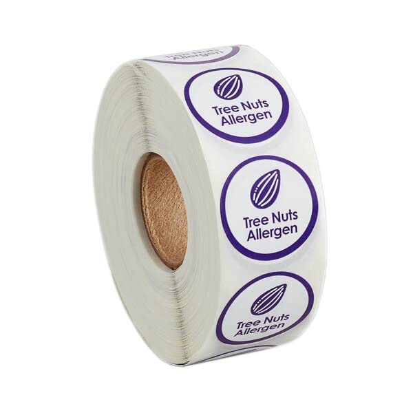 Kube with a K 1000 Stickers/Roll Tree Nuts Allergen Permanent 1 Inch Label Sticker - Image 1