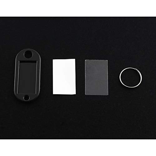 Lind Kitchen 40pcs Black Key Ring Label Tags Plastic Keys Holder and Identifier Name Number Address Information Label Card for Keys ID 5x2.2cm - Image 4