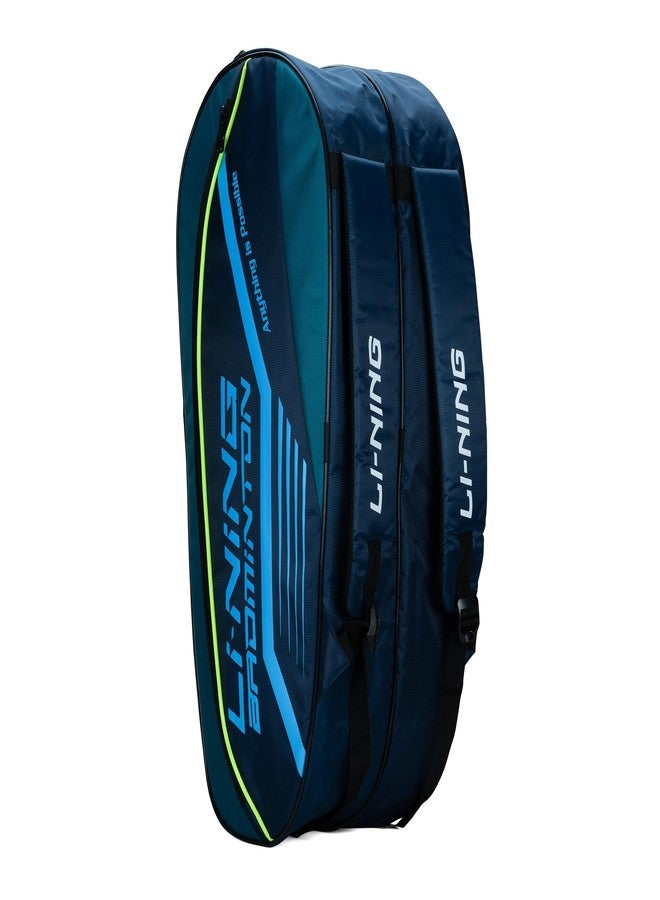 Li-Ning Hot Shot Triple Zipper Polyester Badminton Kit Bag (Teal/Deep Sea) | Easy - Access Compartments | Spacious | Unisex - Men, Boys, Girls, Women - Image 1
